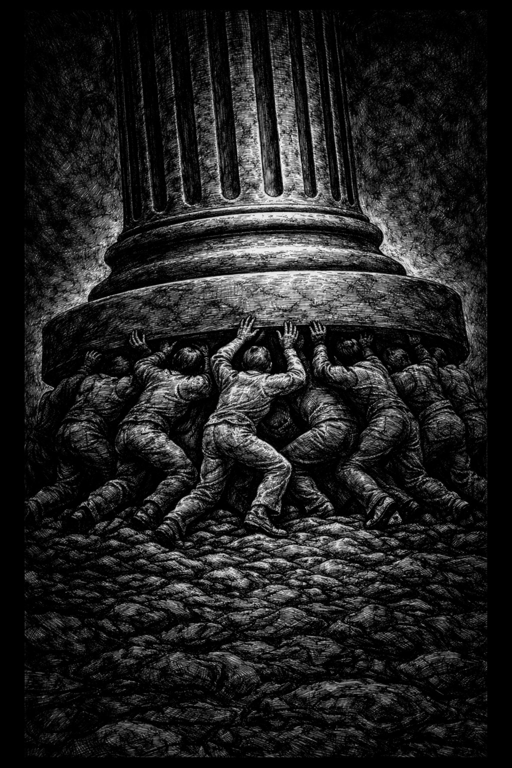 Illustration : la colonne portée par les contribuables